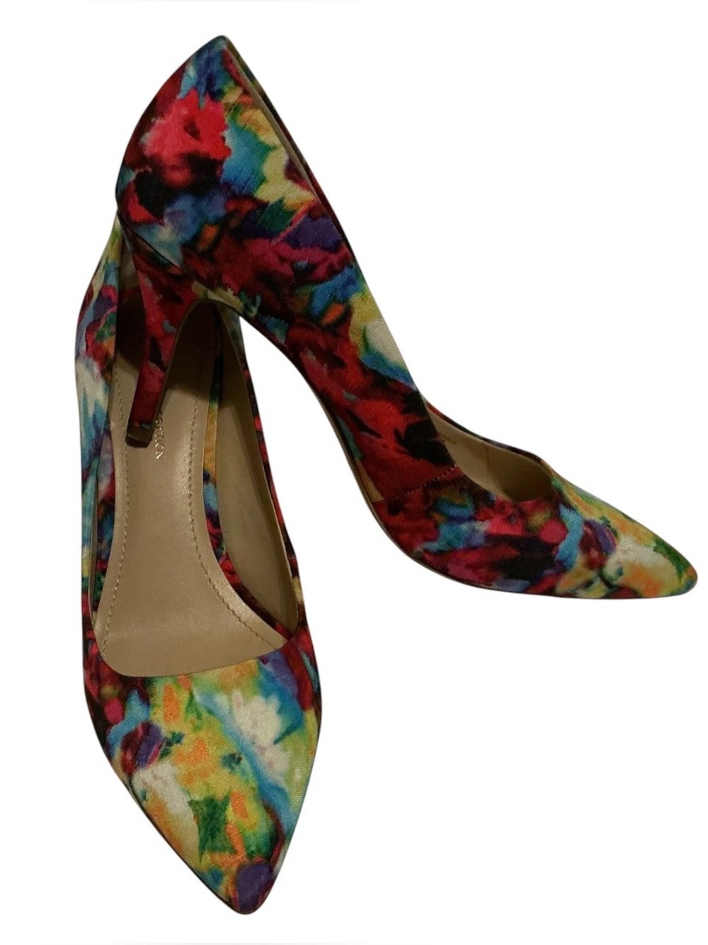 BCBGeneration Gaminkh Watercolor Floral Pointed Toe Pumps Sz 8 M Heels  3” Artsy